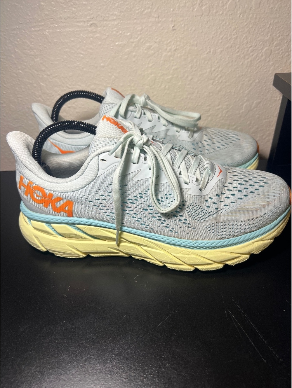Hoka Clifton 7 Light Blue Yellow